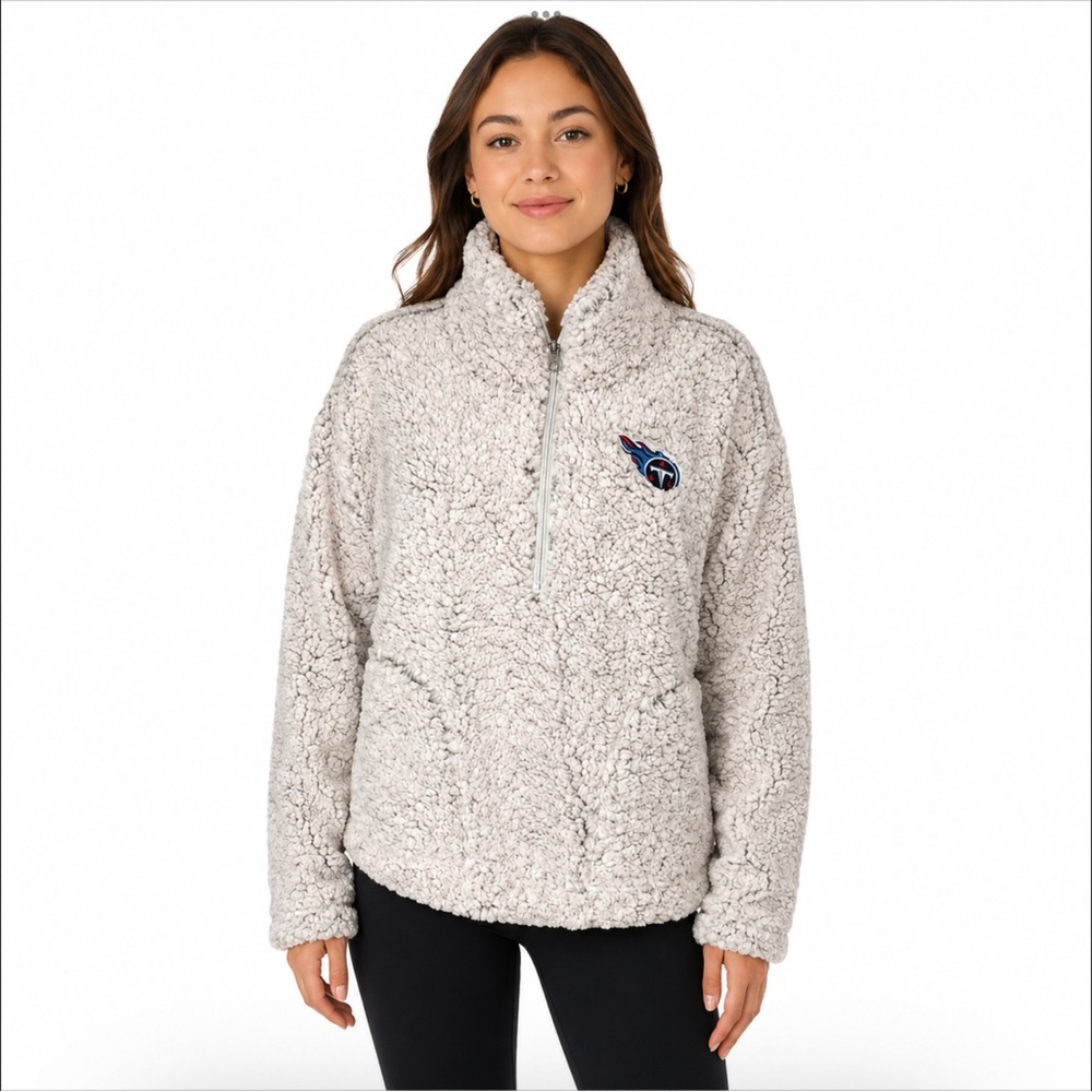 Tennessee Titans Womens Jacket Size Large 1/4 Zip Sherpa Pullover GIII New